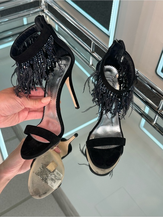 Giuseppe Zanotti Shoes - Giuseppe Zanotti Beau Feather Fringe Sandal